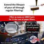 MirOil B6PS EZ Flow Deep Fryer Oil Filter Bag w/Frame – Reusable Grease Fryer - Image 5