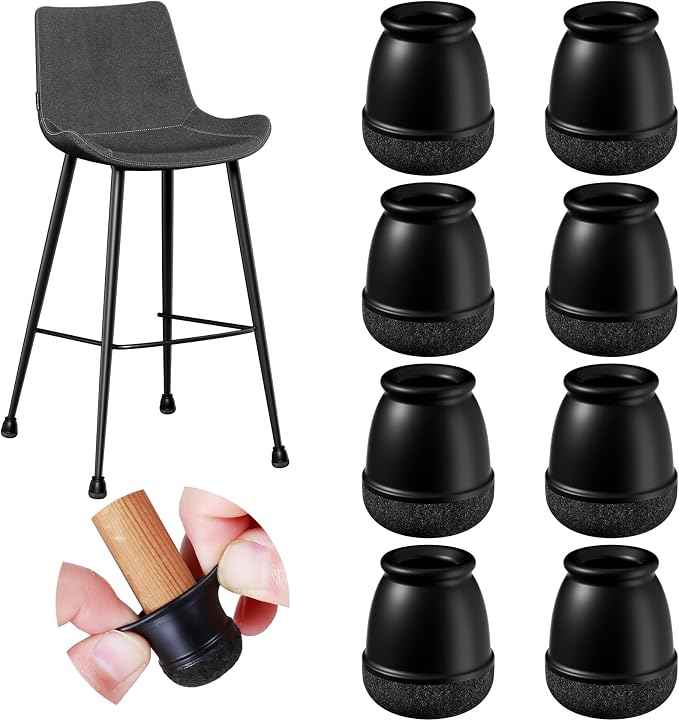 24 Pcs Extra Small Chair Leg Floor Protectors, Silicone Chair Leg Protectors