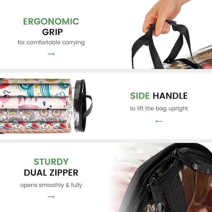 ZOBER Round Christmas Gift Wrapping Paper Organizer Storage