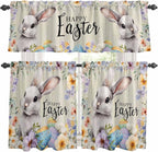 Easter Grey Bunny Kitchen Curtains Set 3 Piece by Unknown