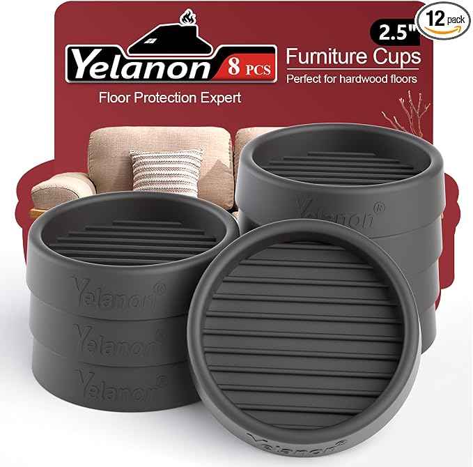 Yelanon 8pcs 2.5" Non Slip Furniture Pads