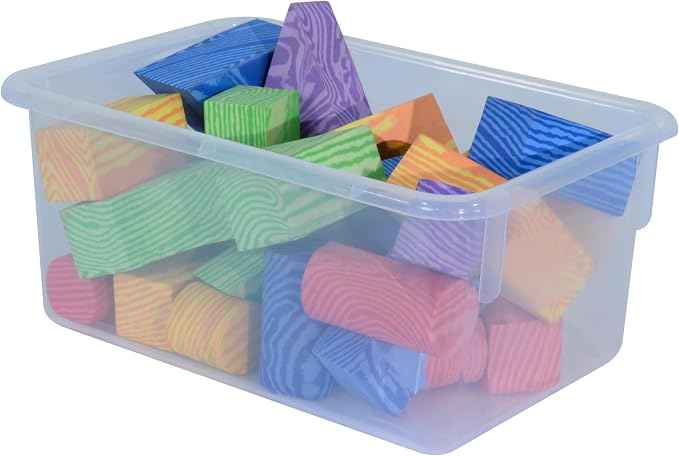 Wood Designs Cubby Storage Bin, Heavy Duty Plastic Containers