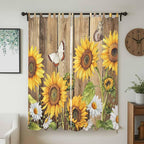 Farmhouse Sunflowers Living Room Curtains 96 Inch Length, Window Curtains Tab - Image 2