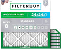 Filterbuy 24x24x1 Air Filter MERV 8 Essential Dust & Allergy Defense, by Filterbuy