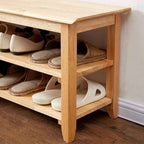 XKZG Storage Bench Wooden Shoe Rack Bench Simple Style Wood Entryway Bench