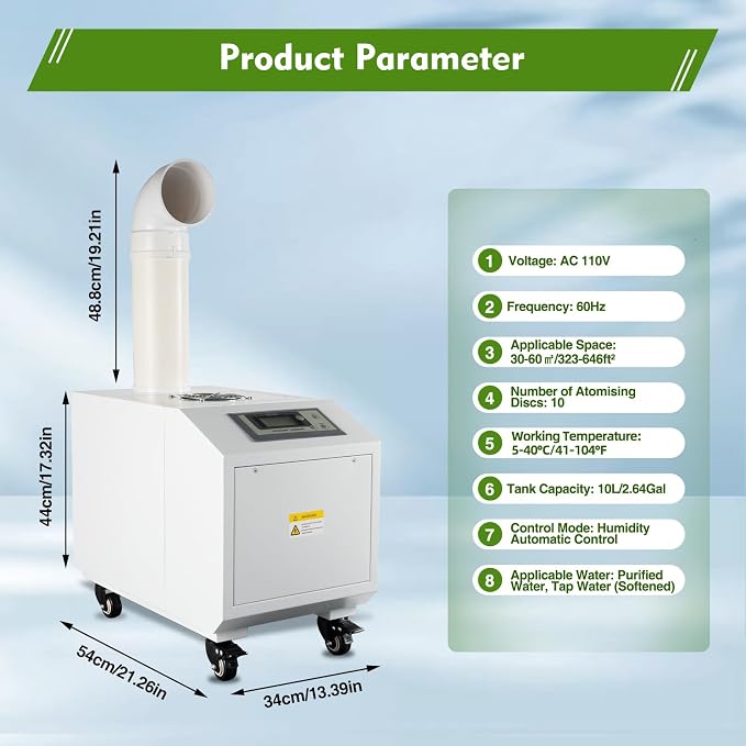 Agricultural Ultrasonic Humidifier, 3kg/h Fog Output Commercial Humidifier - Image 2