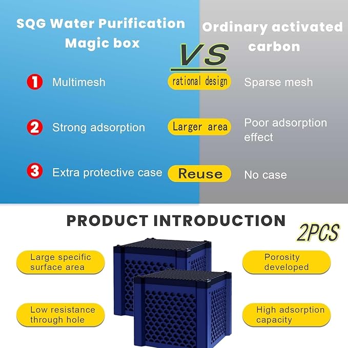 2pcs Cubic Water Trough Filter for Honeycomb Charcoal Activated Carbon Media - Image 4
