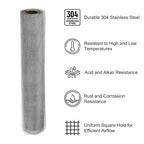 PATIKIL 40" L x 16" W Woven Wire Mesh, 16 Mesh 304 Stainless Steel Air Vent - Image 3