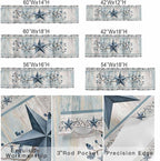 Blue Texas Star Valances for Windows, Vintage Star Berry Blue Beige Wood Grain - Image 9
