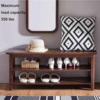 XKZG Storage Bench Wooden Shoe Rack Bench Rustic Solid Wood Entryway Bench