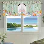 Easter Curtain Valances for Windows, Kitchen Valance Window Treatment, Spring - Image 3