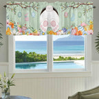 Easter Curtain Valances for Windows, Kitchen Valance Window Treatment, Spring - Image 3