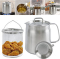 68oz 304 Stainless Steel Oil Filter Pot, Heavy Duty Bacon Grease Container & by KAYCROWN
