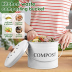 Kitchen Compost Bin 0.8 Gallon Metal Countertop Compost Bin - Image 4
