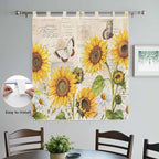 Yellow Sunflowers Bathroom Curtains 63 Inch Length, Window Curtains Tab Top - Image 4