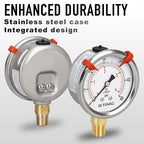 0 to 60 Psi Pressure Gauge, Glycerin Liquid Filled, 2.5 inch Dial, 1/4" NPT - Image 3