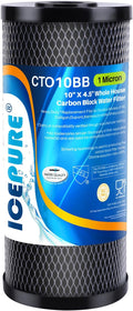ICEPURE 10"X4.5", 1 Microns Whole House Sediment Activated Carbon Water Filter by ICEPURE