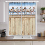 Western Horse Living Room Curtains 84 Inch Length, Window Curtains Tab Top - Image 9