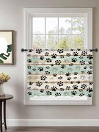 Sheer Curtains 54 Inch Length, Sage Green Beige Farmhouse Semi Sheer Curtains - Image 2