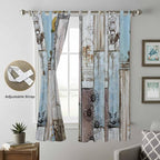 Blue Grey Wooden Living Room Curtains 84 Inch Length, Window Curtains Tab Top - Image 5
