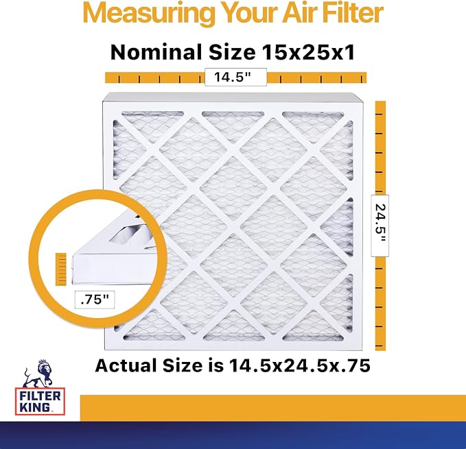 Filter King 15x25x1 Air Filter | 6-PACK | MERV 13 HVAC Pleated A/C Furnace - Image 2