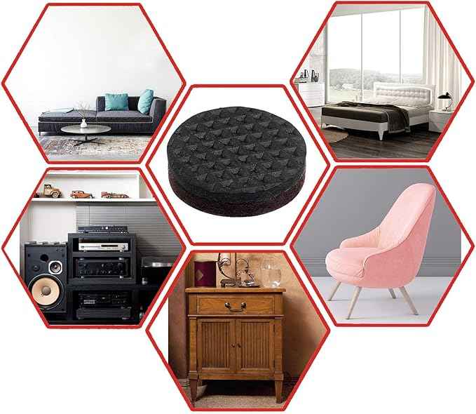 Yelanon Non Slip Furniture Pads -36 pcs 1’’ Furniture Grippers Non Skid