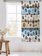 Sheer Curtains 63 Inch Length, Vintage Farmhouse Rustic Wooden Grain Privacy - Image 3