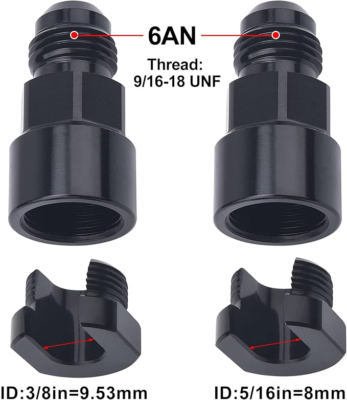 EVIL ENERGY 6AN Male to 3/8" & 5/16" Quick-Disconnect Female EFI Fuel Rail - Image 2