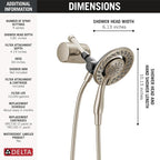 Delta 4-Setting In2ition 2-in-1 Dual Shower Head - Image 7
