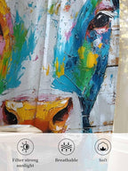Sheer Curtains 72 Inches Long, Funny Colorful Cow Semi Sheer Curtains Light - Image 6