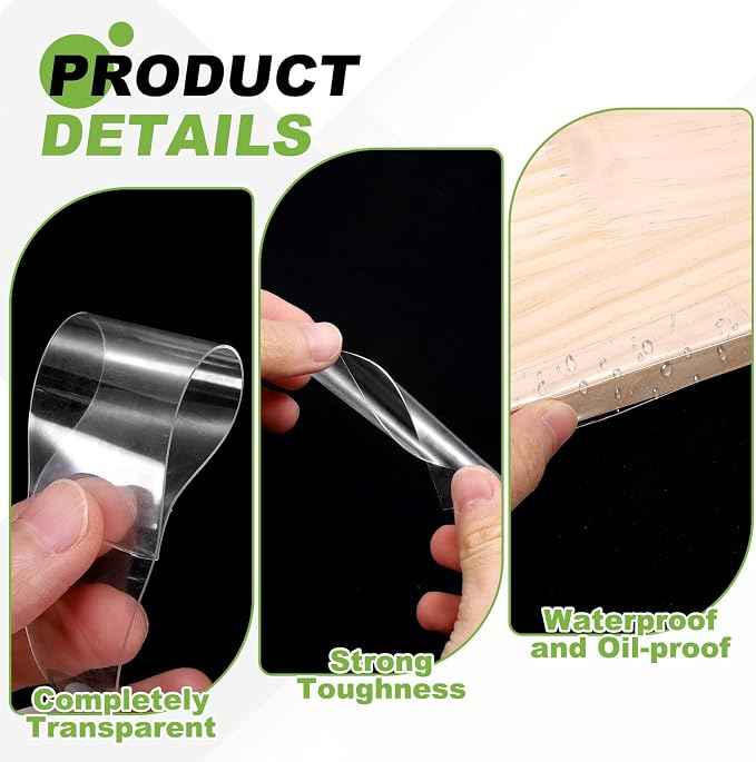 PATIKIL Clear Edge Protector Strip, 3 Roll 2 in x 9.8 ft Table Edge Protector