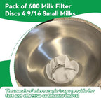 600 Pack Milk Filter Discs Quick Flow Non-gauze Small 4-9/16" Od Replacement - Image 5