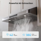 Range Hood 42 Inch Under Cabinet, 980CFM Fast Venting Ducted, Kitchen Hood - Image 2