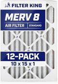 Filter King 10x15x1 Air Filter | 12-PACK | MERV 8 HVAC Pleated A/C Furnace by FilterKing