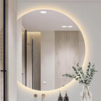 Bathroom Mirror, Dimmable LED Vanity Mirror Half Circle, Illuminated Mirror by EKDJSN