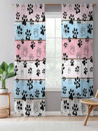 Sheer Curtains 96 Inches Long, Vintage Farmhouse Wooden Grain Privacy Voile - Image 5