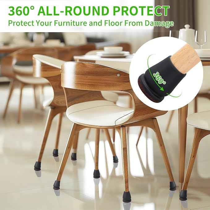 16PCS Extra Small Chair Leg Floor Protectors, Chair Leg Protector