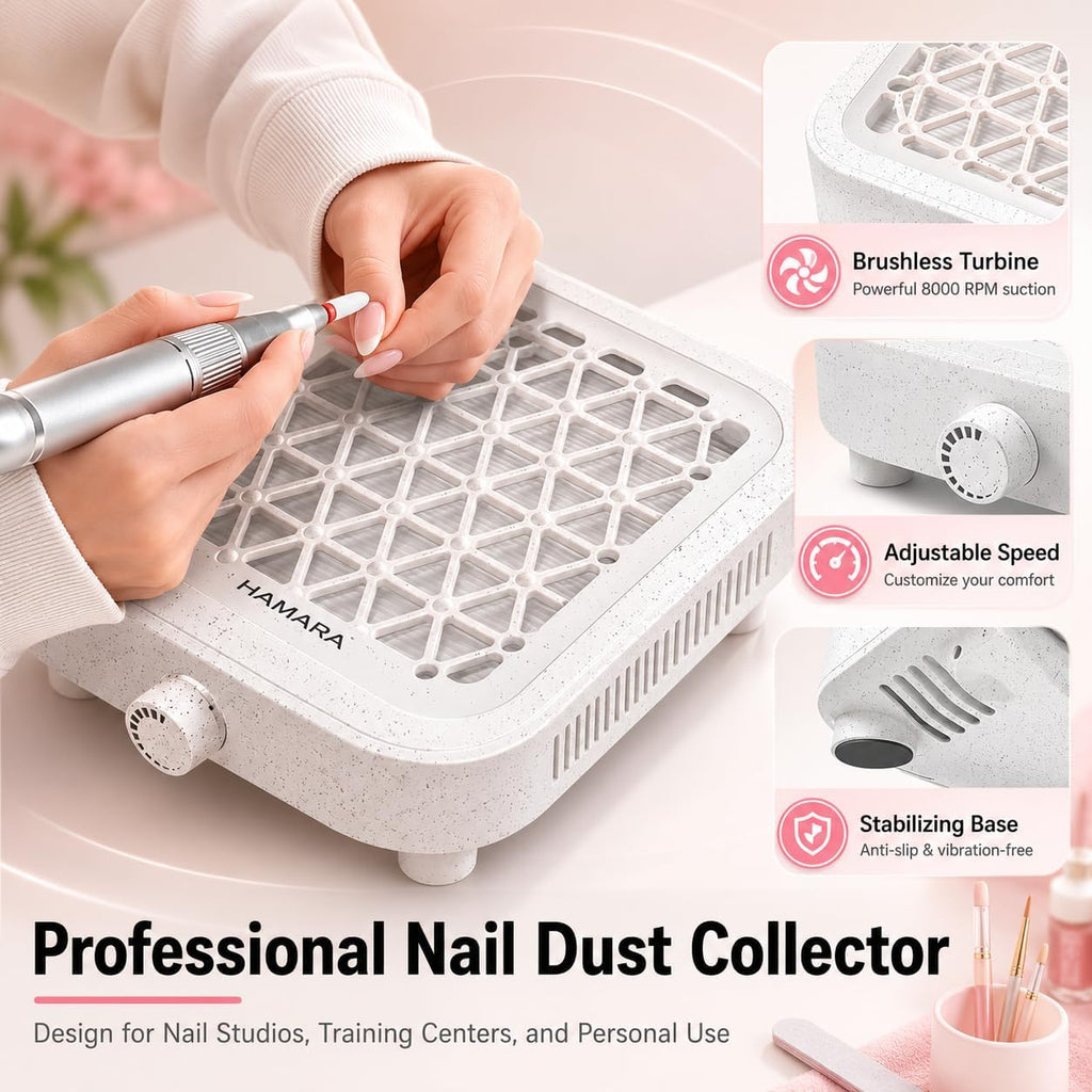 Nail Dust Collector Quiet & Powerful - Compact Dust Collector Nail