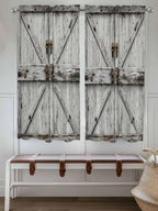 Vintage Gate Living Room Curtains 72 Inches length, Farmhouse Wooden Grain - Image 4