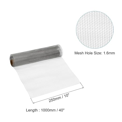 PATIKIL 40" L x 10" W Woven Wire Mesh, 14 Mesh 316L Stainless Steel Air Vent - Image 2