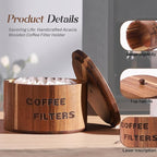 Acacia Wood Coffee Filter Holder and Storage - Image 4