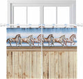 Western Horse Kitchen Curtains 45 Inch Length, Short Cafe Window Curtains Tab by Unknown