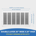 30x20 Return Air Grille, Return Air Vent Cover - Image 2