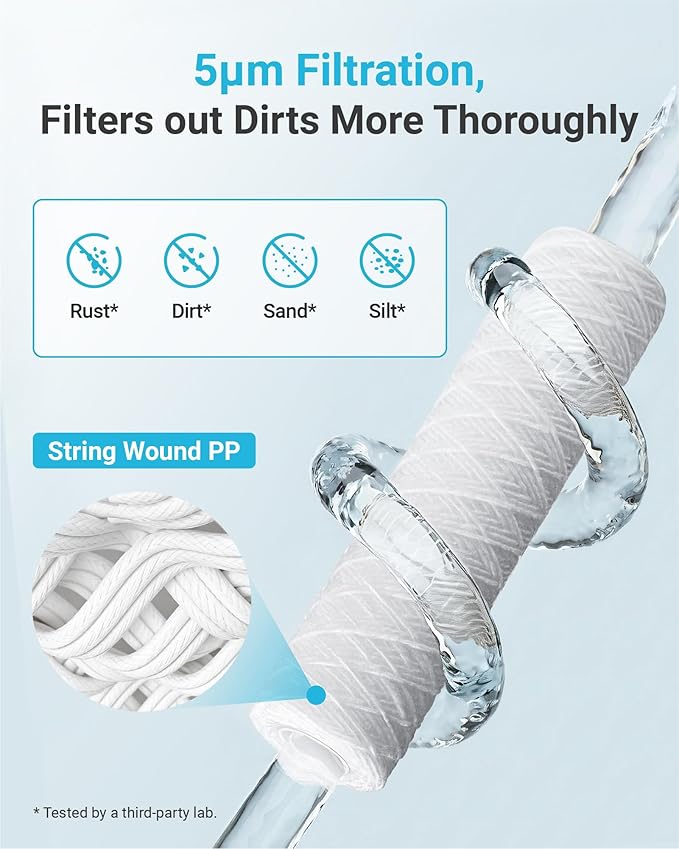 AQUA CREST AP110 5 Micron 10"x2.5" String Wound Whole House Water Filter - Image 3