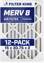 Filter King Air Filters | 15x30.75x2 | 12-PACK | MERV 8 HVAC Pleated AC Furnace by FilterKing