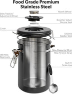 Veken Coffee Canister with Window, Airtight Stainless Steel Pantry Container - Image 3