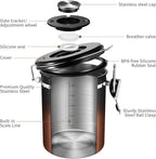 Veken Coffee Canister with Window, Airtight Stainless Steel Kitchen Food - Image 5