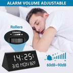 Kogonee Wooden Digital Alarm Clock, 0-100% Dimmer, 2 Alarm Settings,
