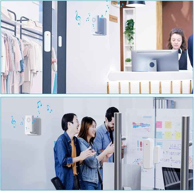 Wireless Door Sensor Chime, Door Open Alarm When Entry Business/Office/Store