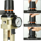 Hromee 1/2 Inch Compressed Filter Regulator Combo, Air Compressor Water Oil - Image 3